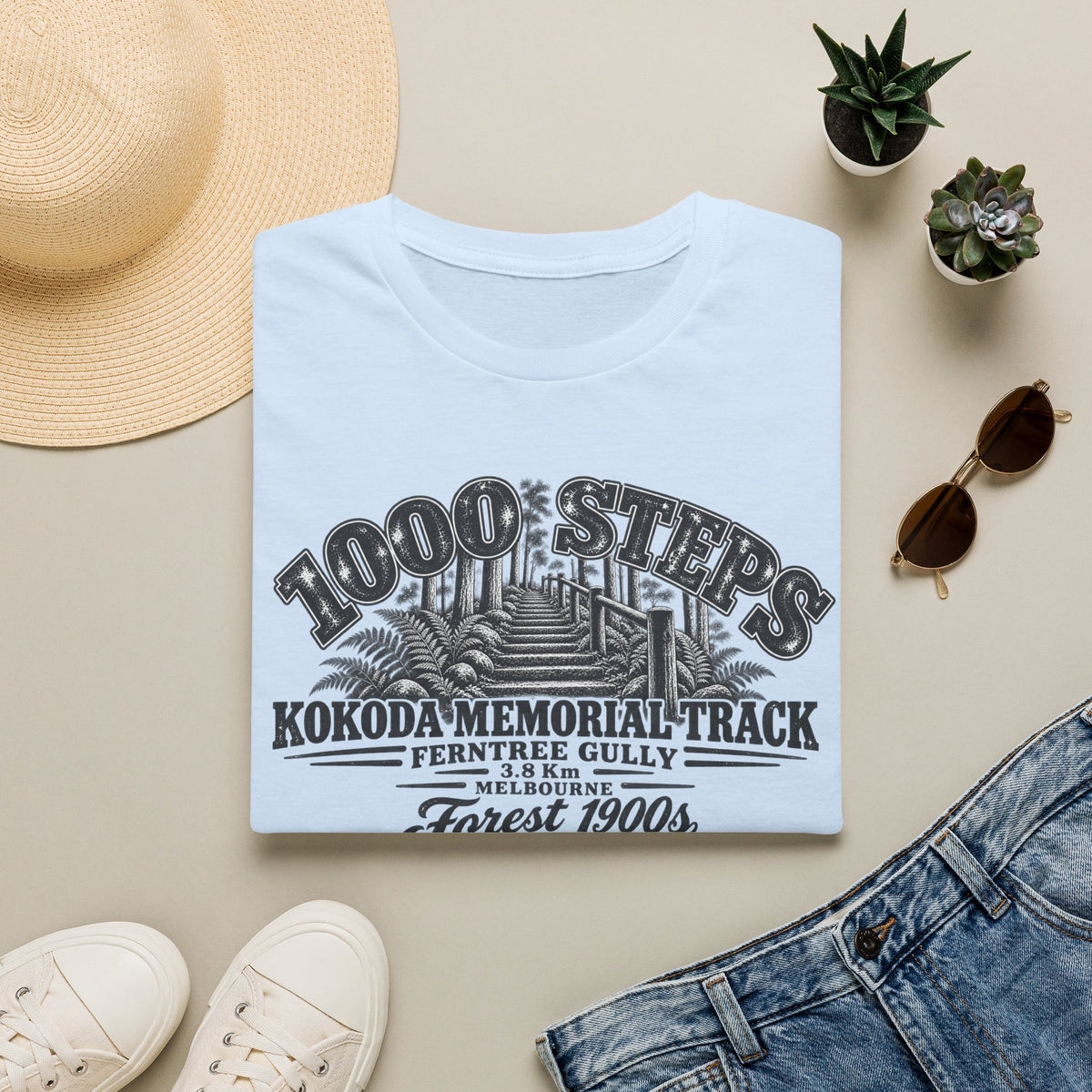 1000 Steps Kokoda Memorial Track Unisex Softstyle T-Shirt