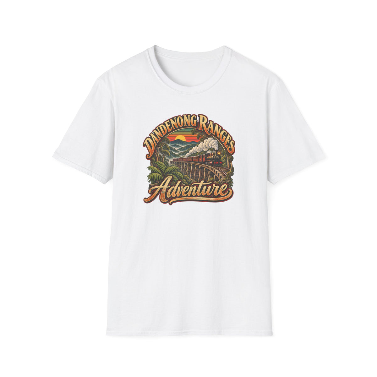 Dandenong Ranges Adventure with Puffing Billy steam train and tressel bridgeUnisex Softstyle T-Shirt