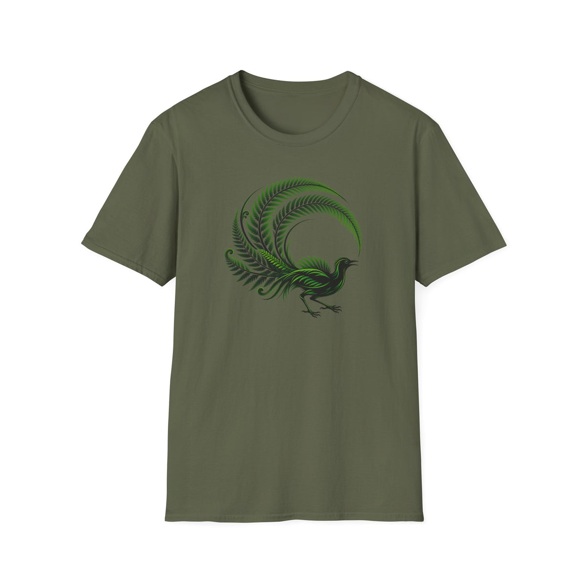 Green Australia Lyrebird Unisex Softstyle T-Shirt