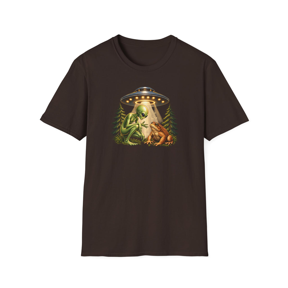 Alien & Toad UFO T-Shirt – Funny Extraterrestrial Graphic Tee