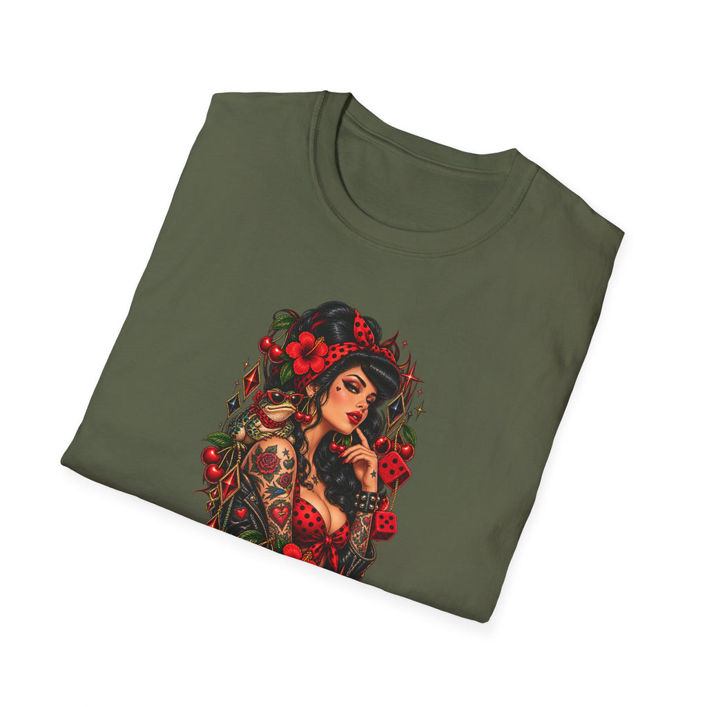 Red Rose Jaded by a Toad - Pinup T-Shirt