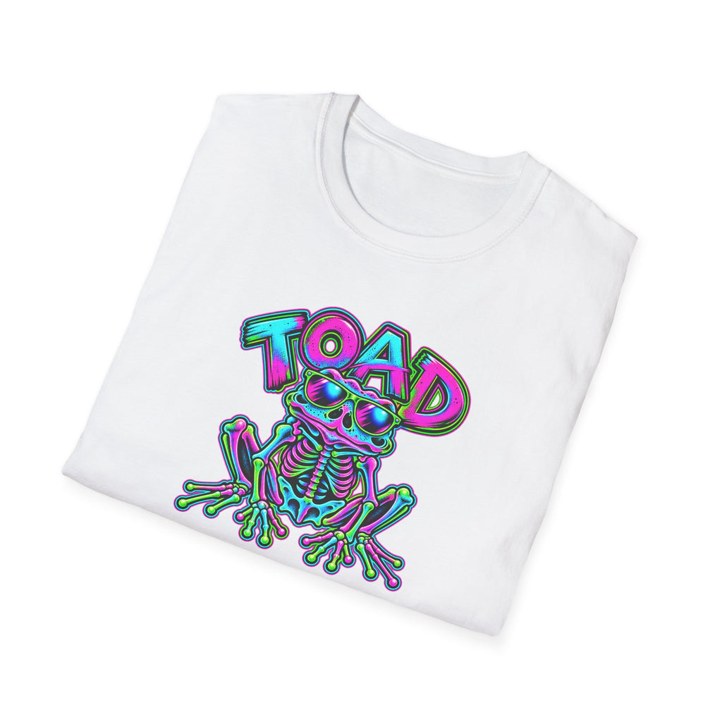 Skeleton neon pink, aqua and greenI unisex Softstyle T-Shirt