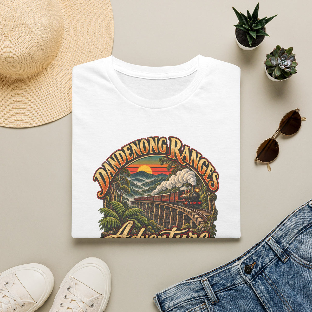 Dandenong Ranges Adventure with Puffing Billy steam train and tressel bridgeUnisex Softstyle T-Shirt
