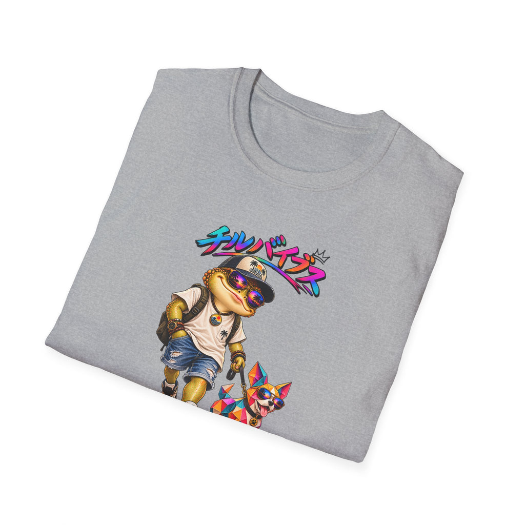 Toad walking  Origami dog unisex Softstyle T-Shirt