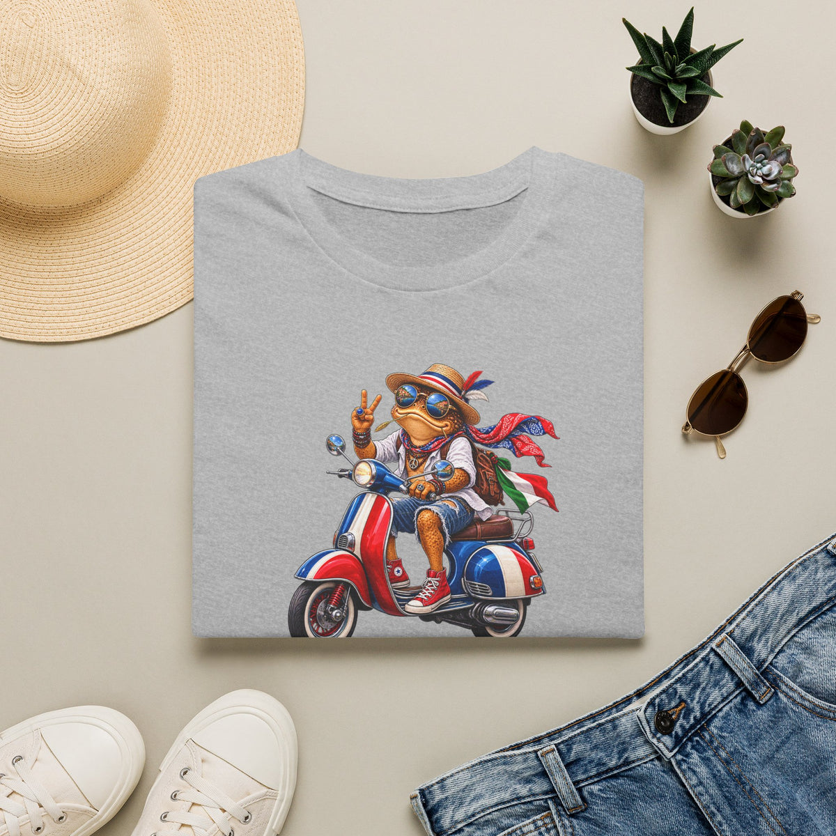 Italian Toad on Scooter Unisex Softstyle T-Shirt