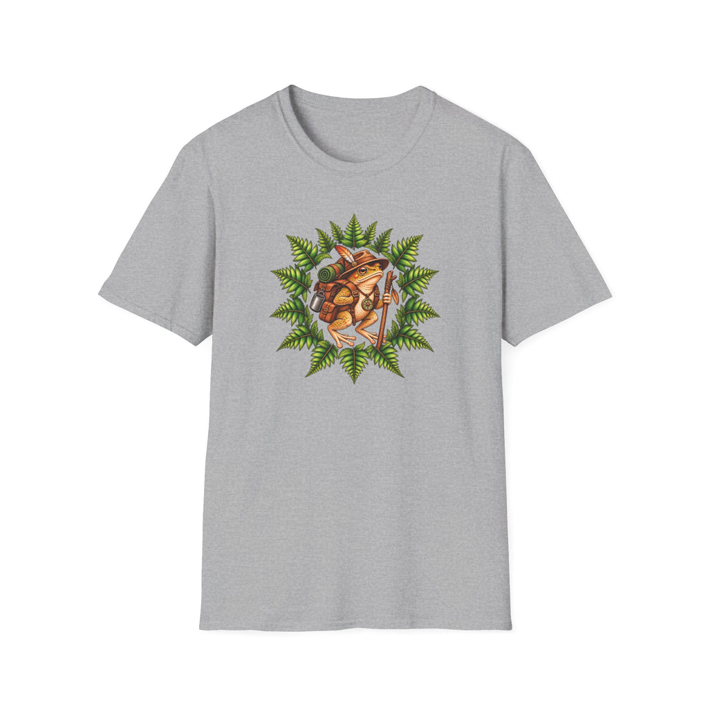 Hiking Toad with fern leaf Unisex Softstyle T-Shirt