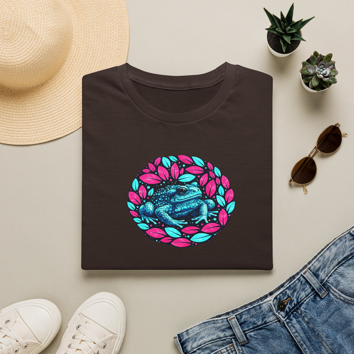 Unisex Softstyle T-Shirt „Blättrige Kröte“