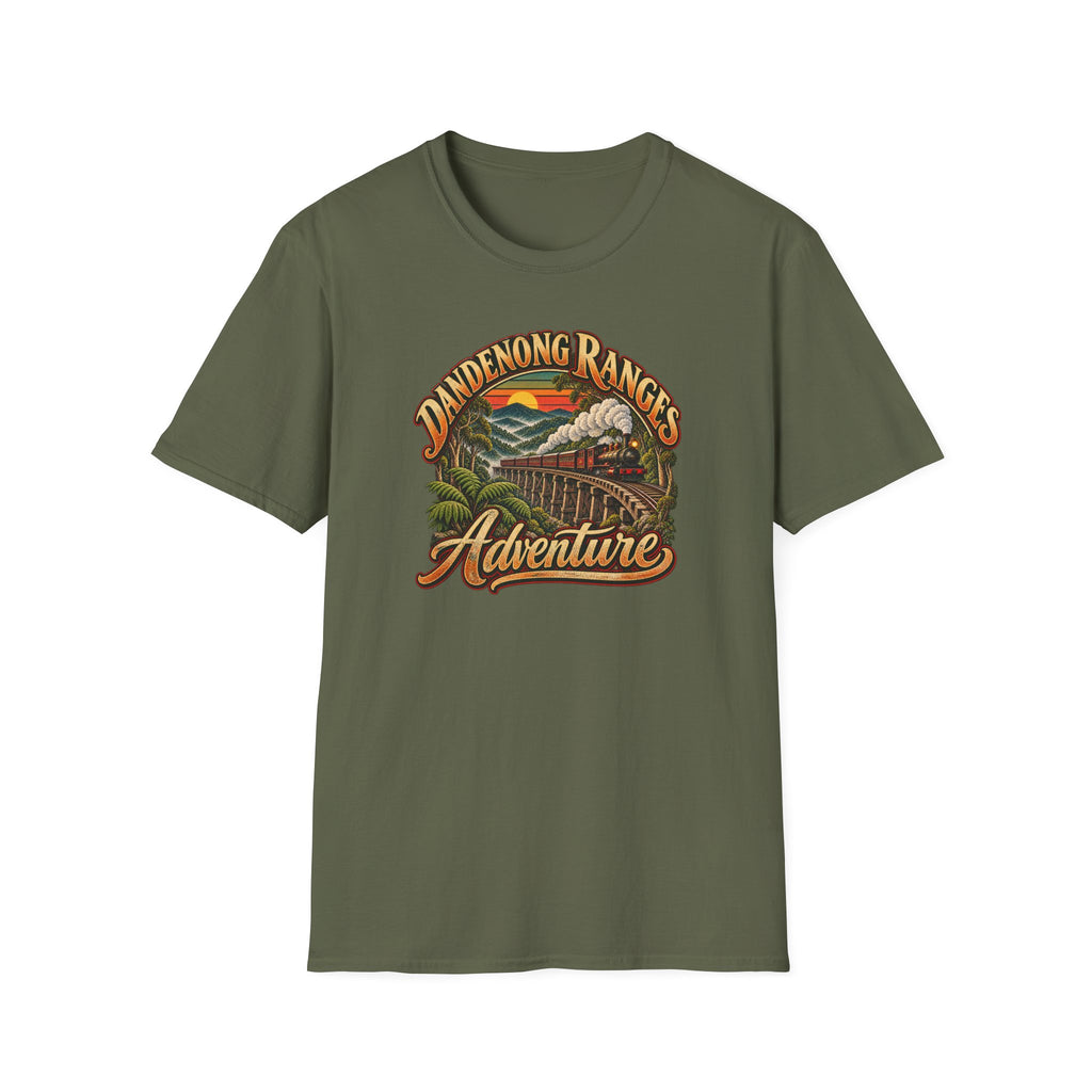 Dandenong Ranges Adventure with Puffing Billy steam train and tressel bridgeUnisex Softstyle T-Shirt
