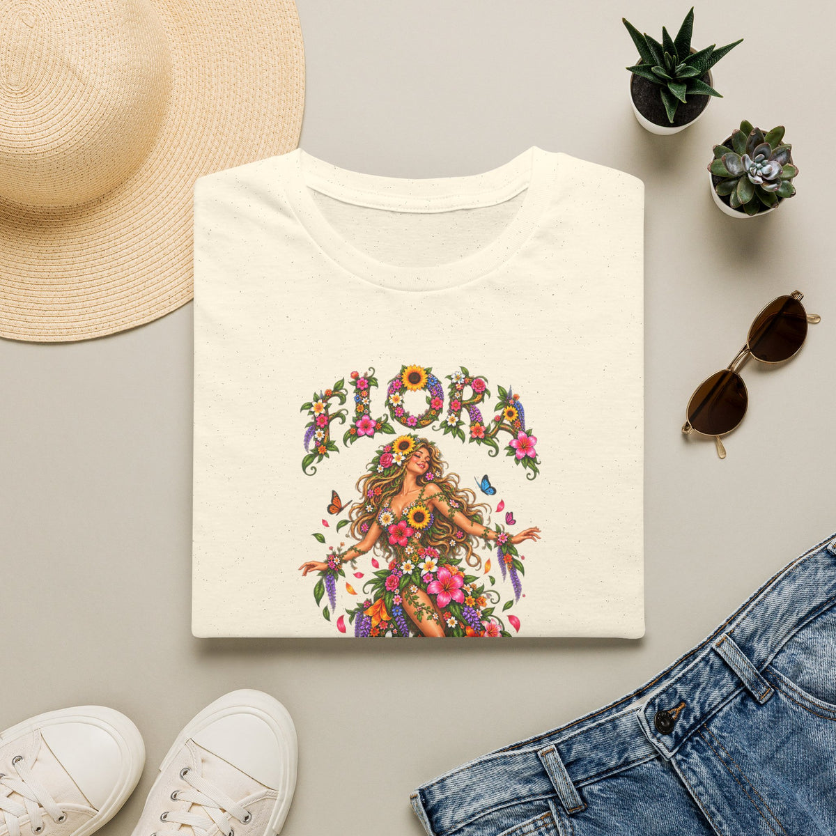 Flora - floral lady TshirUnisex Softstyle T-Shirt