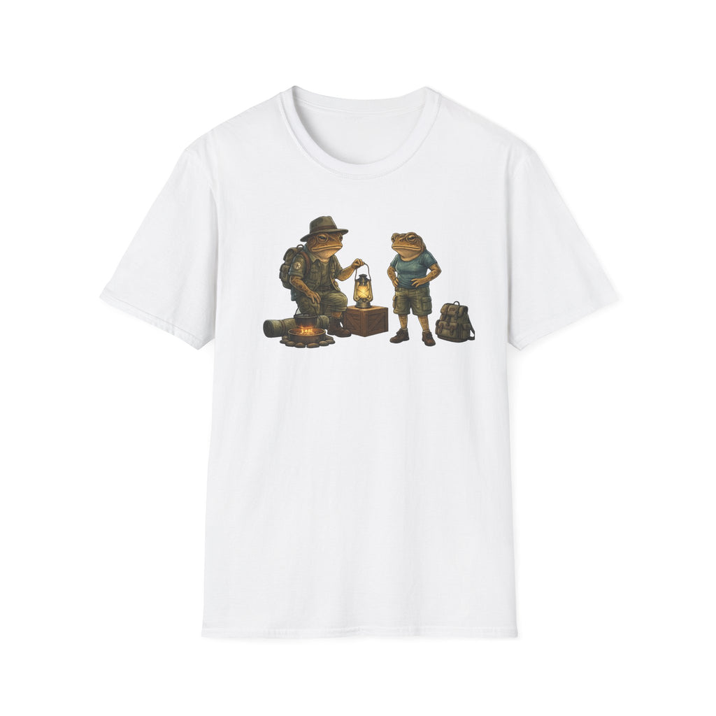 Kröten campen am Lagerfeuer, suchen Wärme, halten Laterne Unisex Softstyle T-Shirt