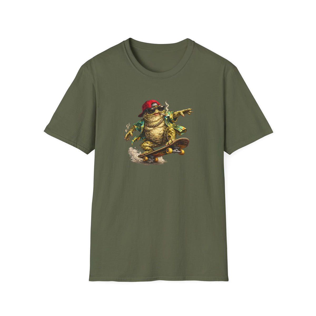 Skater Croak Frosch Unisex Softstyle T-Shirt