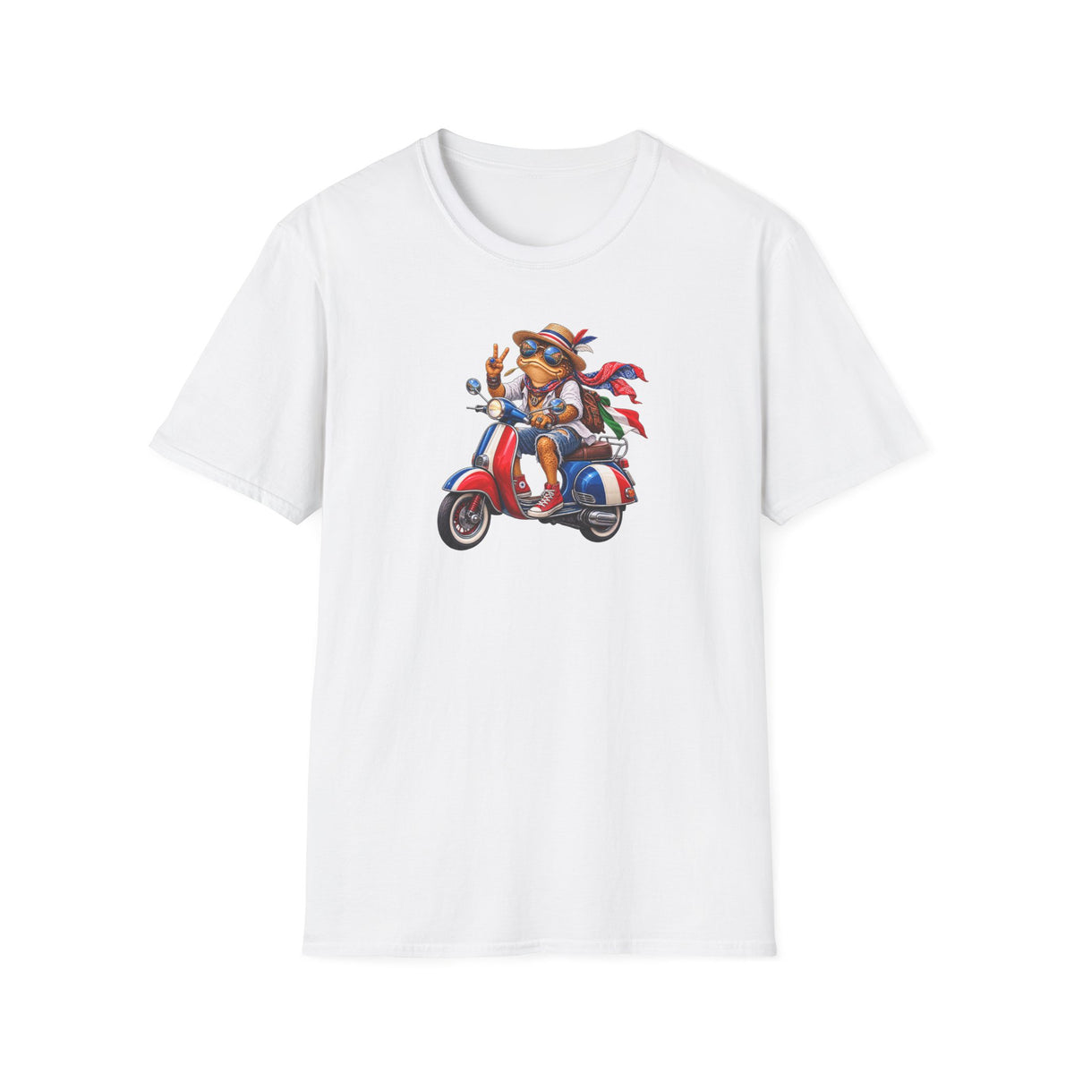 Italian Toad on Scooter Unisex Softstyle T-Shirt