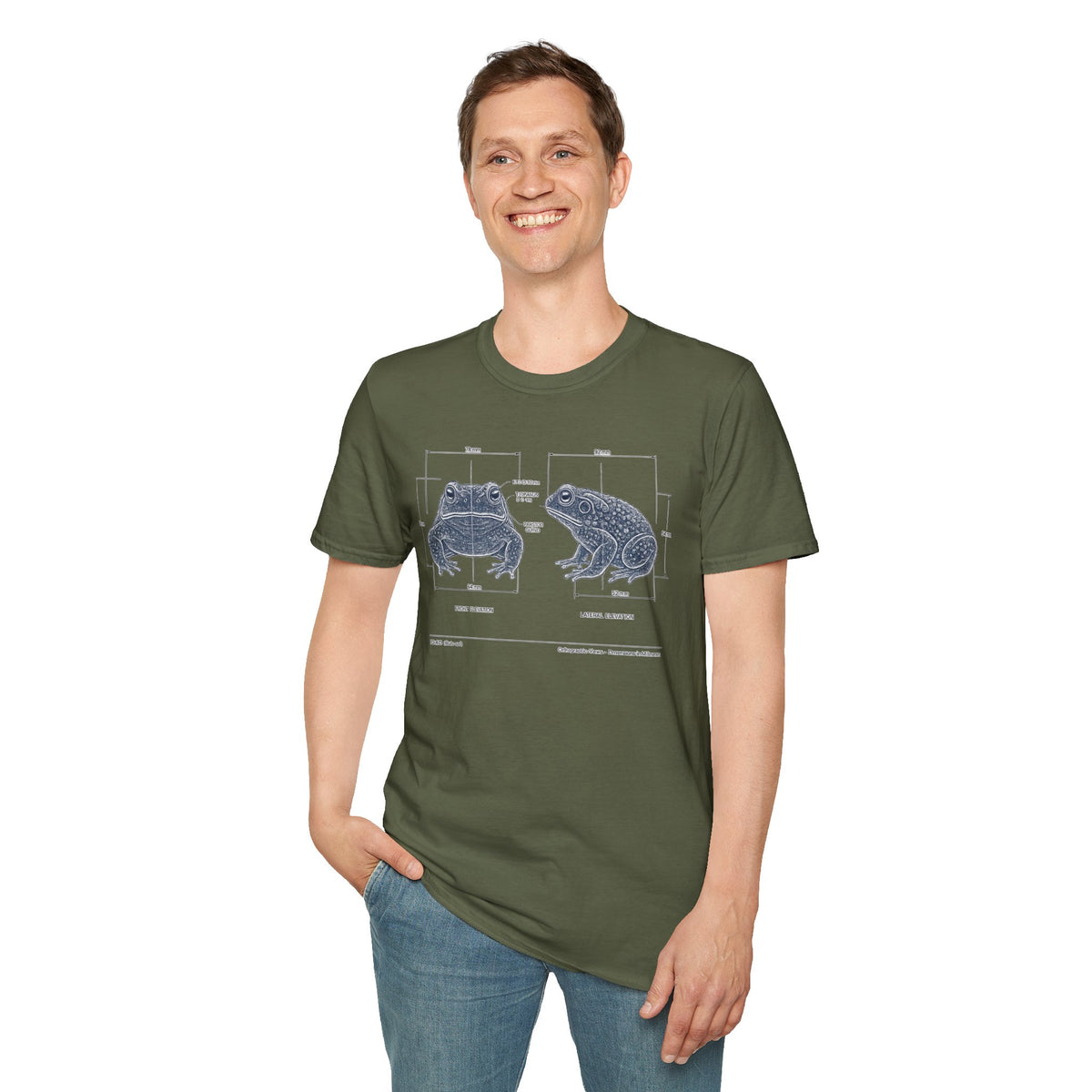 Blue Print Toad Unisex Softstyle T-Shirt