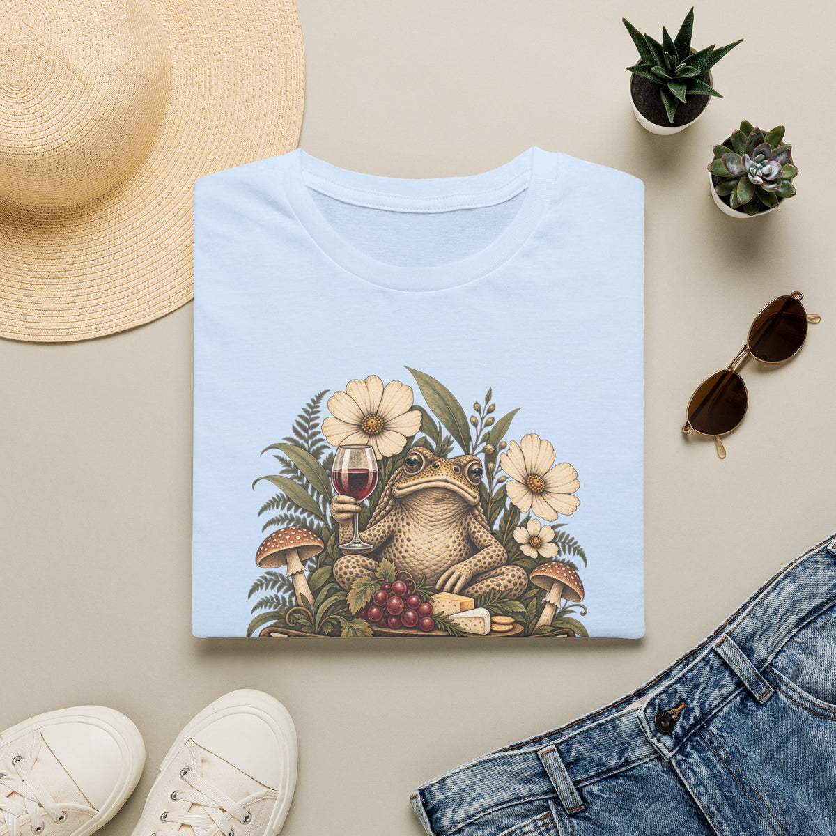 Yarra Valley toad with red wine Unisex Softstyle T-Shirt