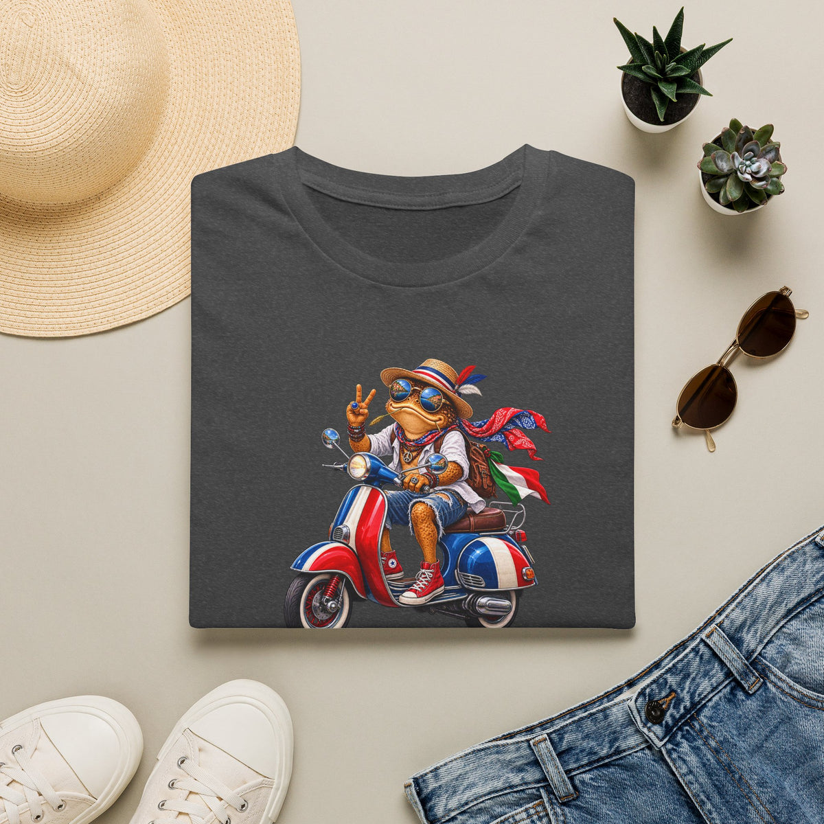 Italian Toad on Scooter Unisex Softstyle T-Shirt