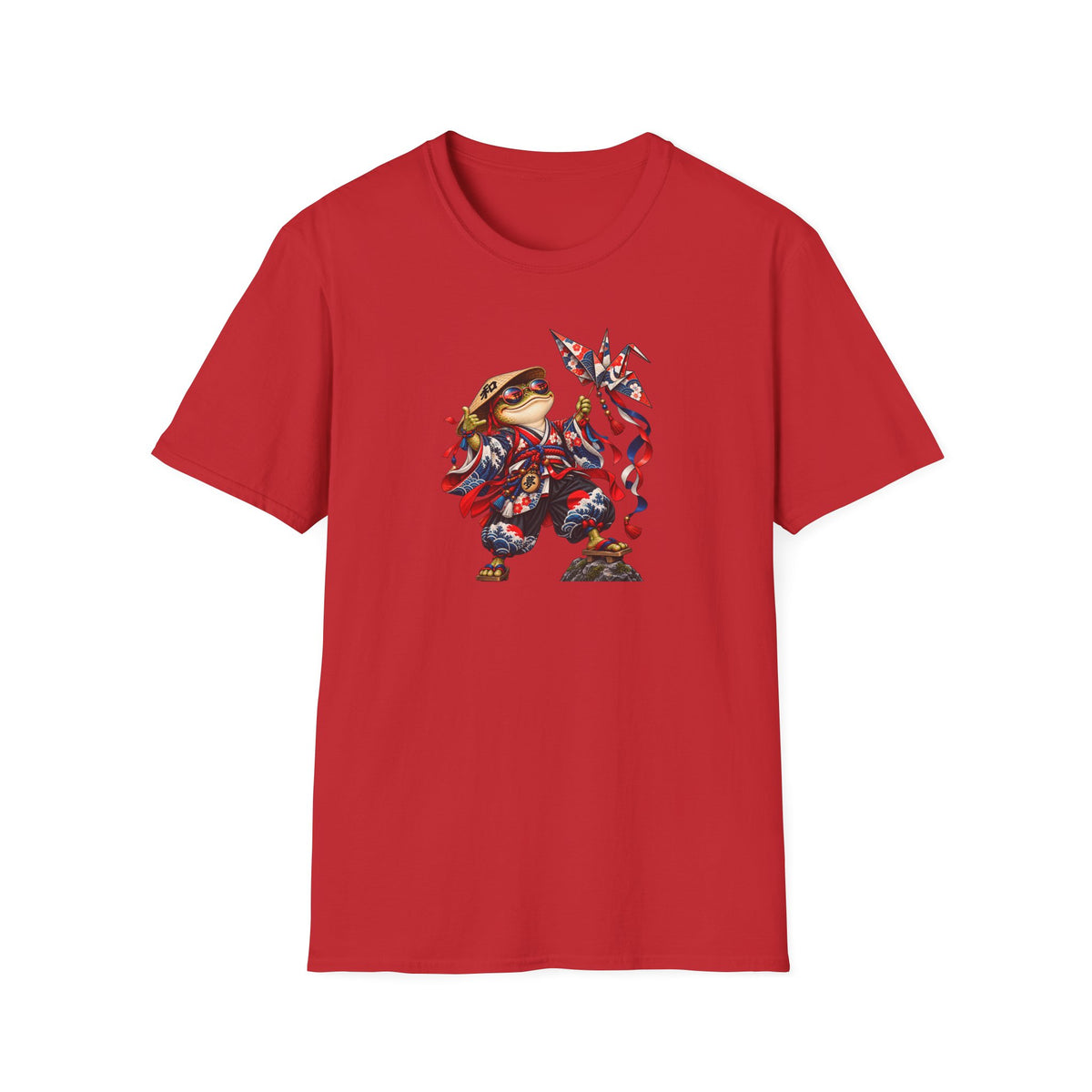 Origami Kite Flying Toad Japanese T-Shirt | Croaking Toad