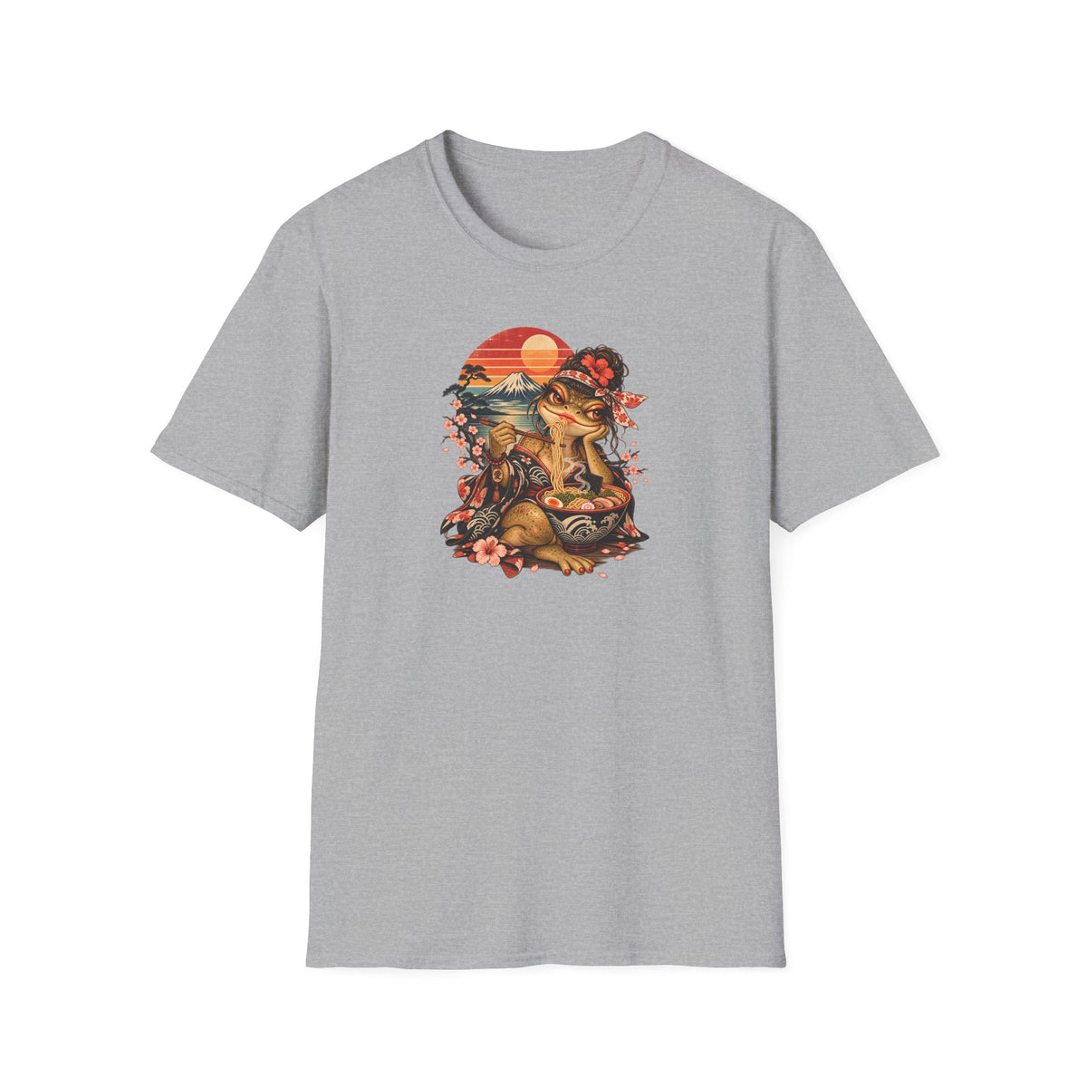Ramen cherry blossom Sunset Unisex Softstyle T-Shirt