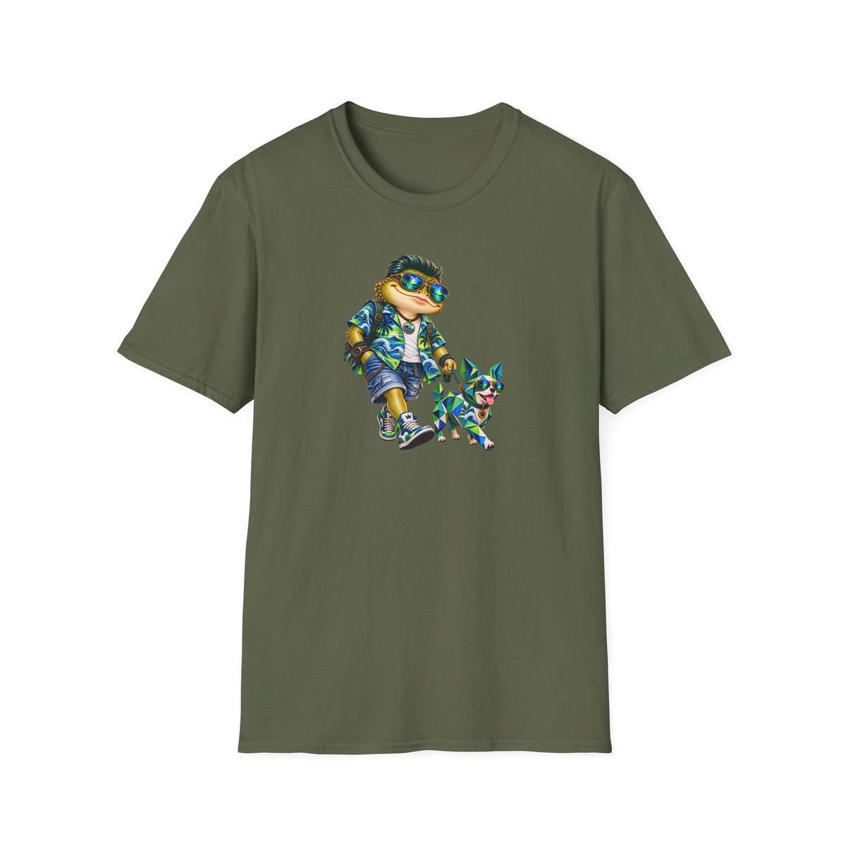 Origami Dog Unisex Softstyle T-Shirt
