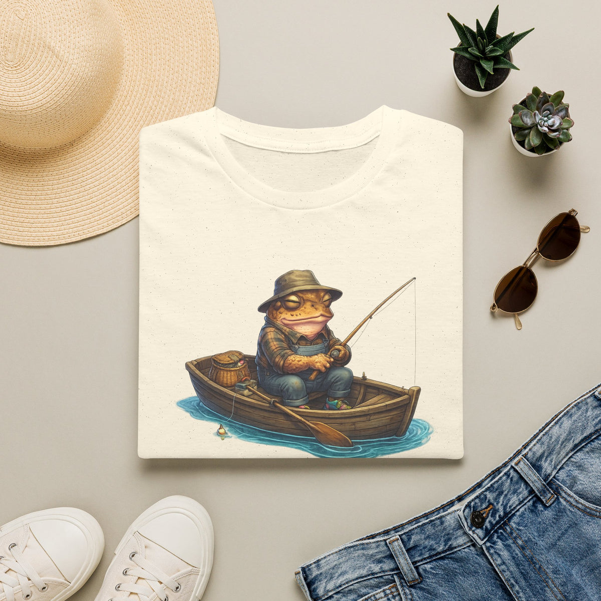 Gone Fishing Toad Unisex Softstyle T-Shirt