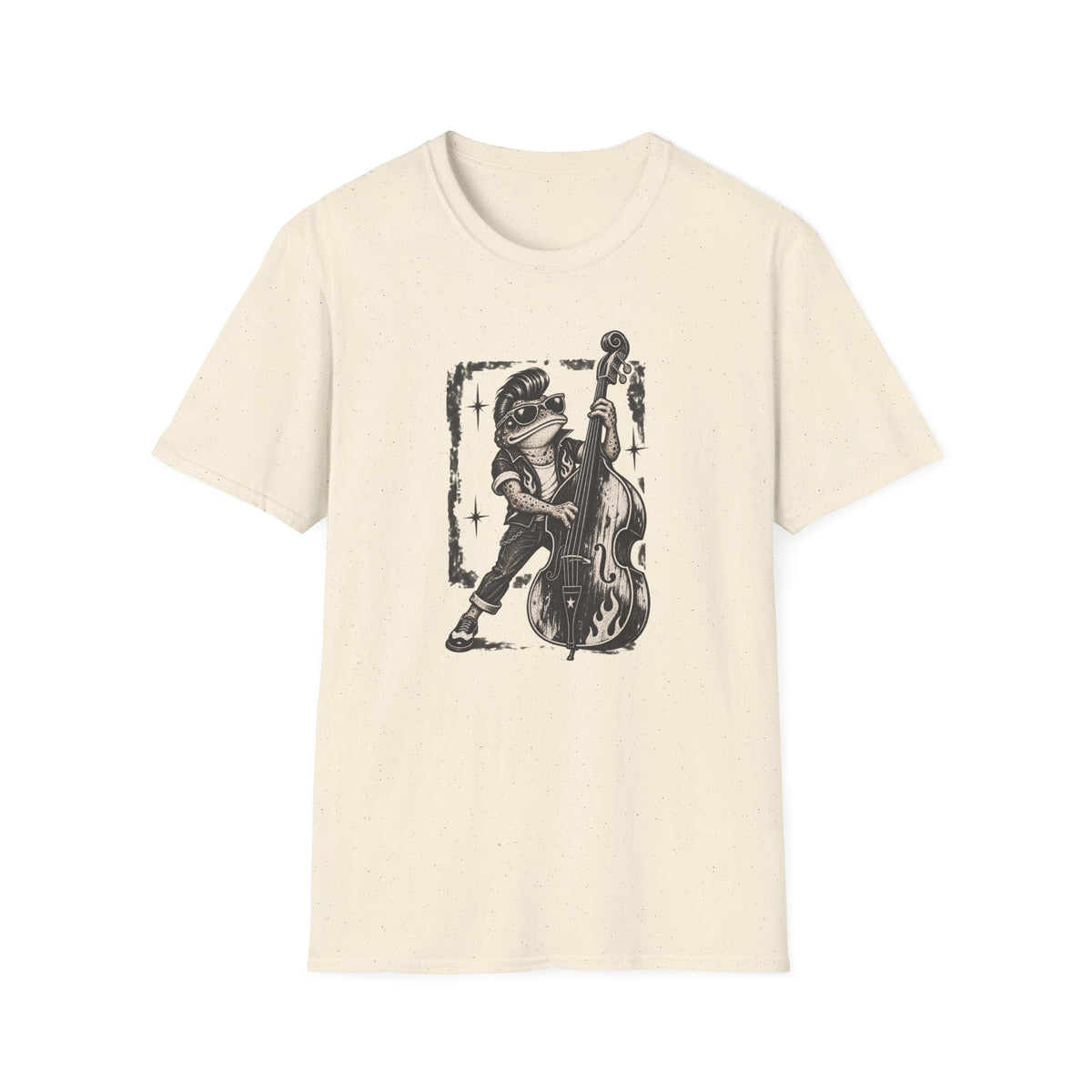 Rockabilly Double bass Toad Unisex Softstyle T-Shirt