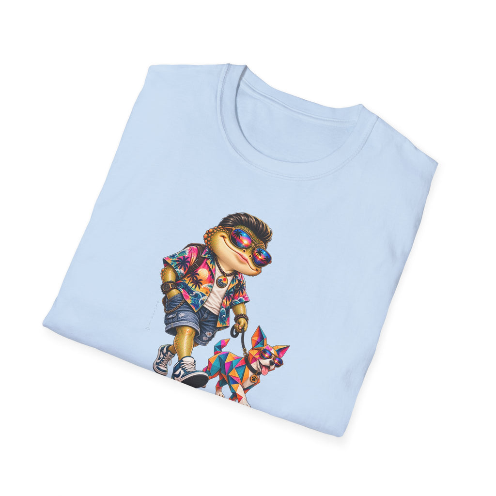 Toad walking  Origami dog unisex Softstyle T-Shirt