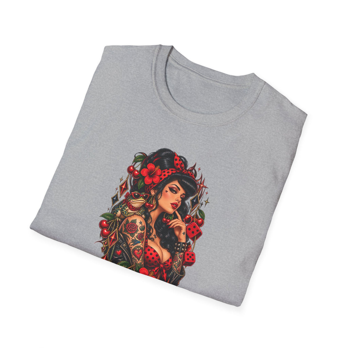 Red Rose Jaded by a Toad - Pinup T-Shirt