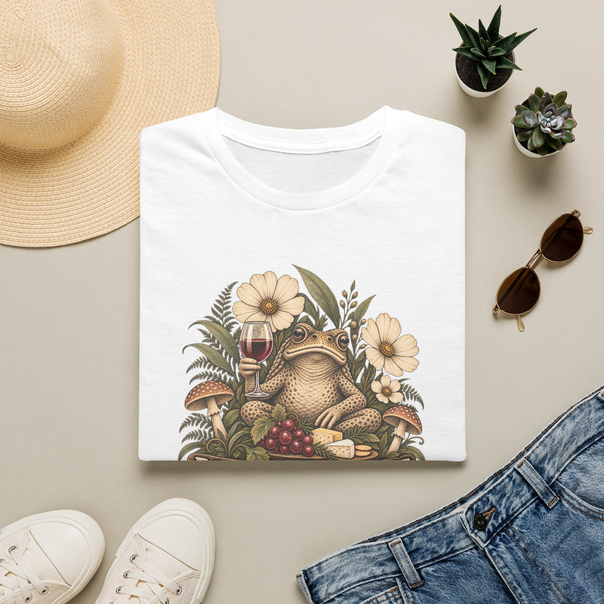 Yarra Valley toad with red wine Unisex Softstyle T-Shirt
