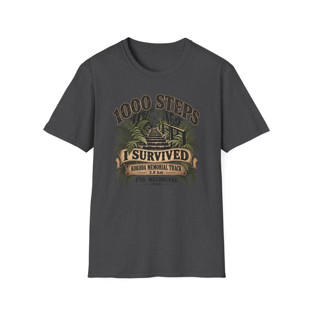 1000 Steps - I survived Kokoda Track FTG Melbourne Unisex Softstyle T-Shirt