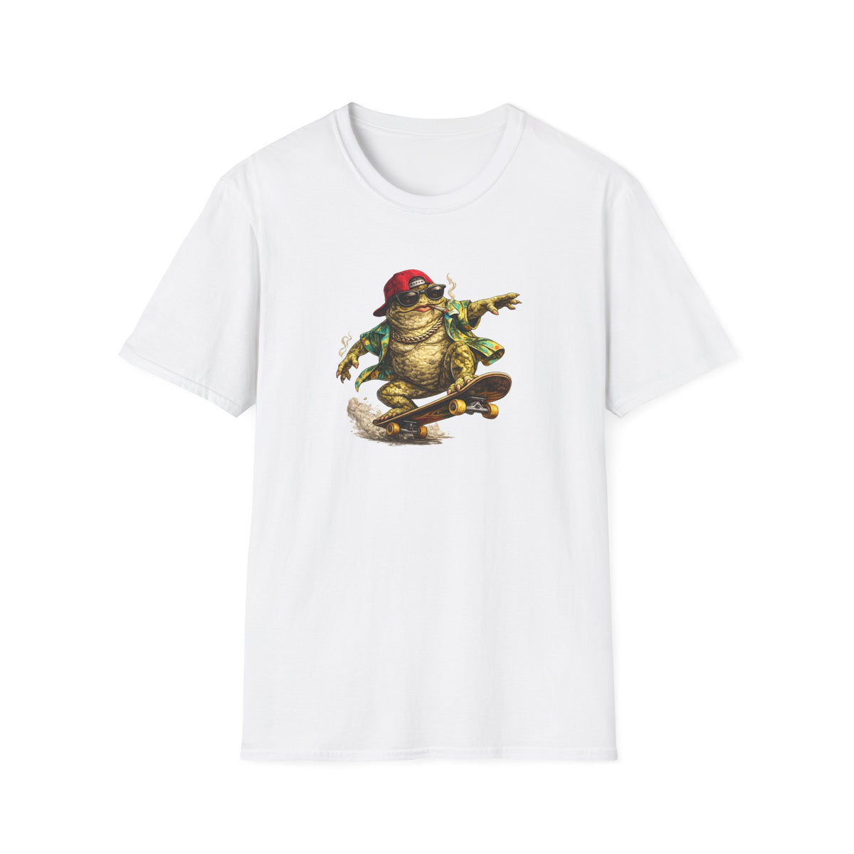Skater Croak Frosch Unisex Softstyle T-Shirt
