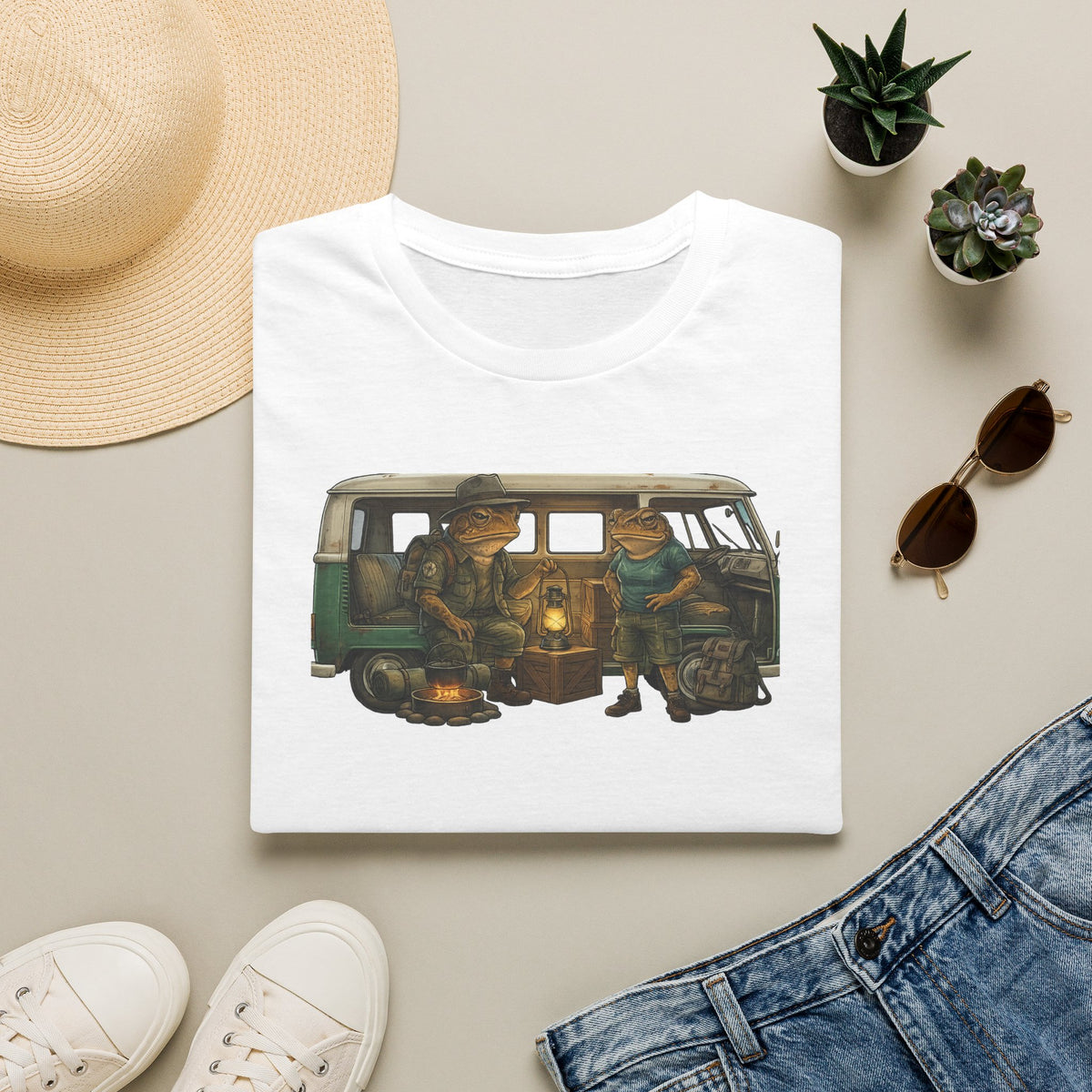 Maglietta morbida unisex da campeggio Toads Combi Van