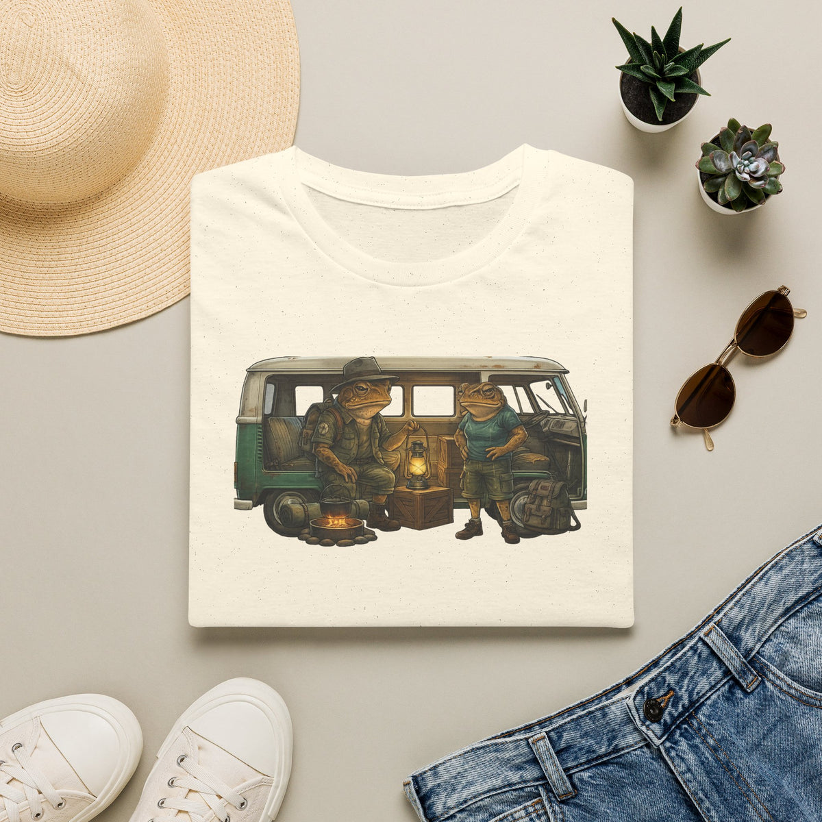 Maglietta morbida unisex da campeggio Toads Combi Van