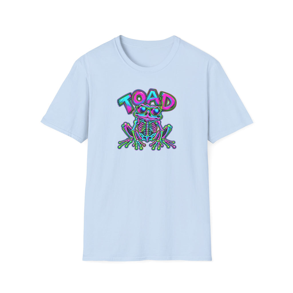 Skeleton neon pink, aqua and greenI unisex Softstyle T-Shirt