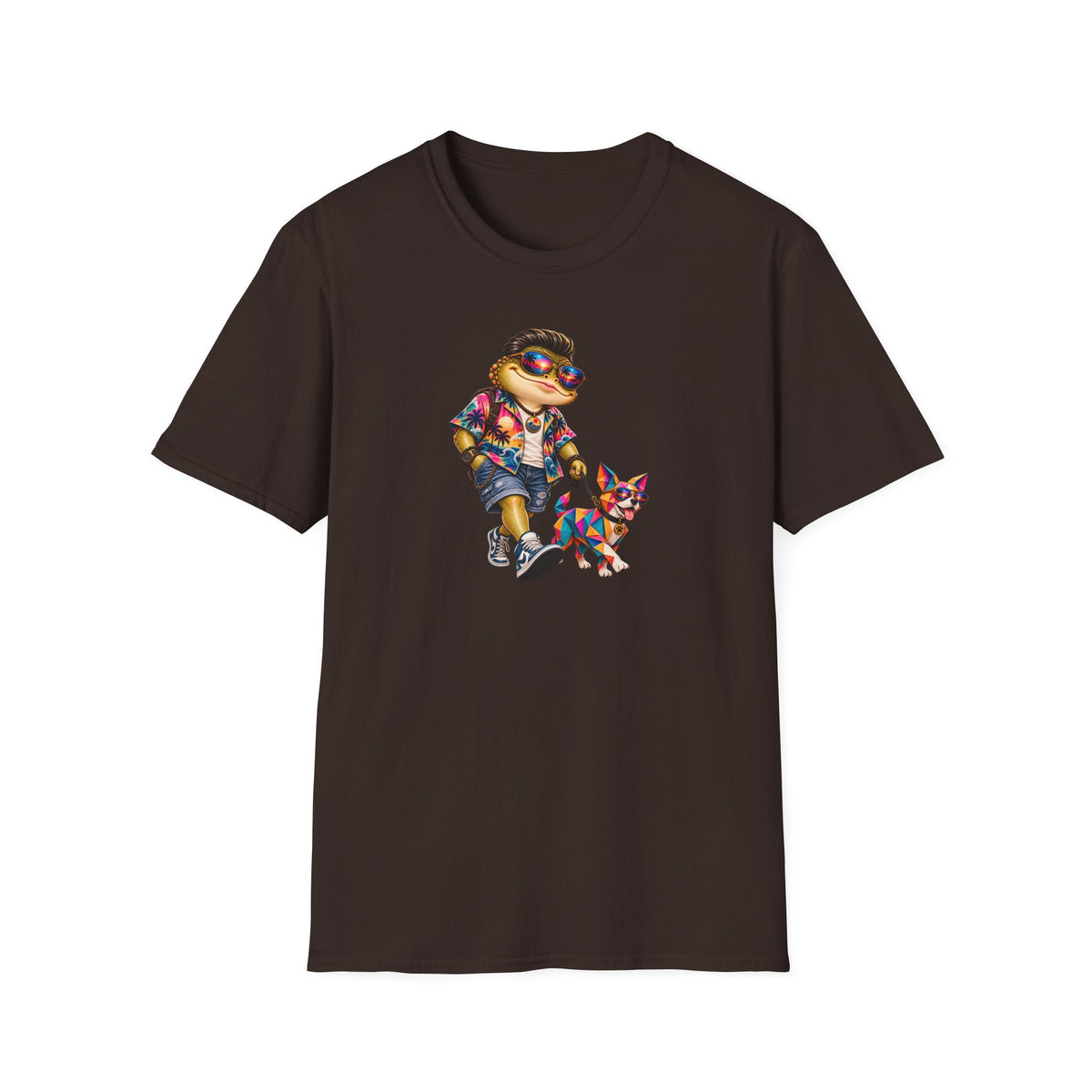 Toad walking  Origami dog unisex Softstyle T-Shirt