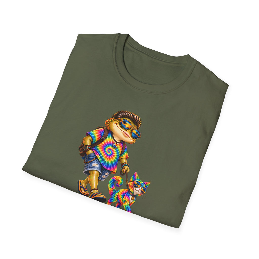 Toad walking  Origami dog Unisex Softstyle T-Shirt