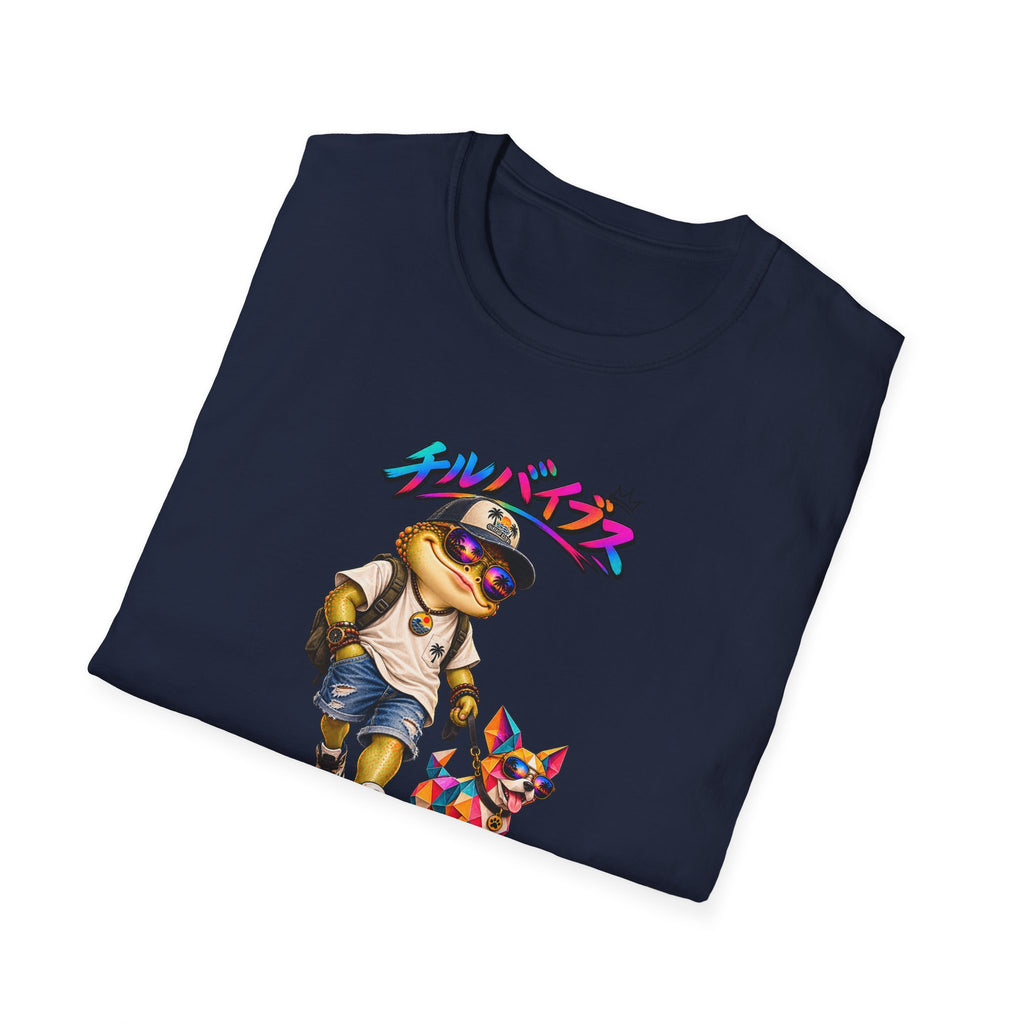 Toad walking  Origami dog unisex Softstyle T-Shirt
