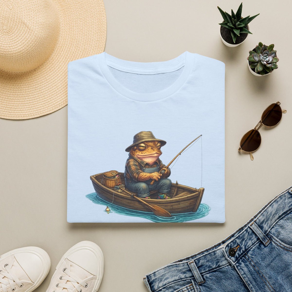 Gone Fishing Toad Unisex Softstyle T-Shirt