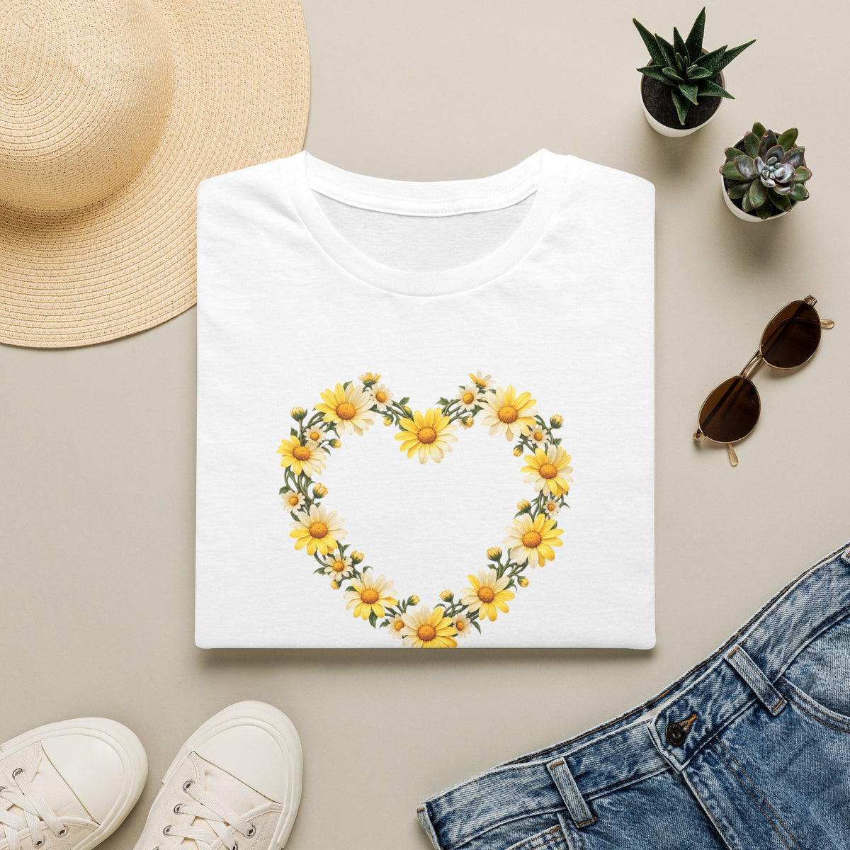 Daisy Chain heart Unisex Softstyle T-Shirt
