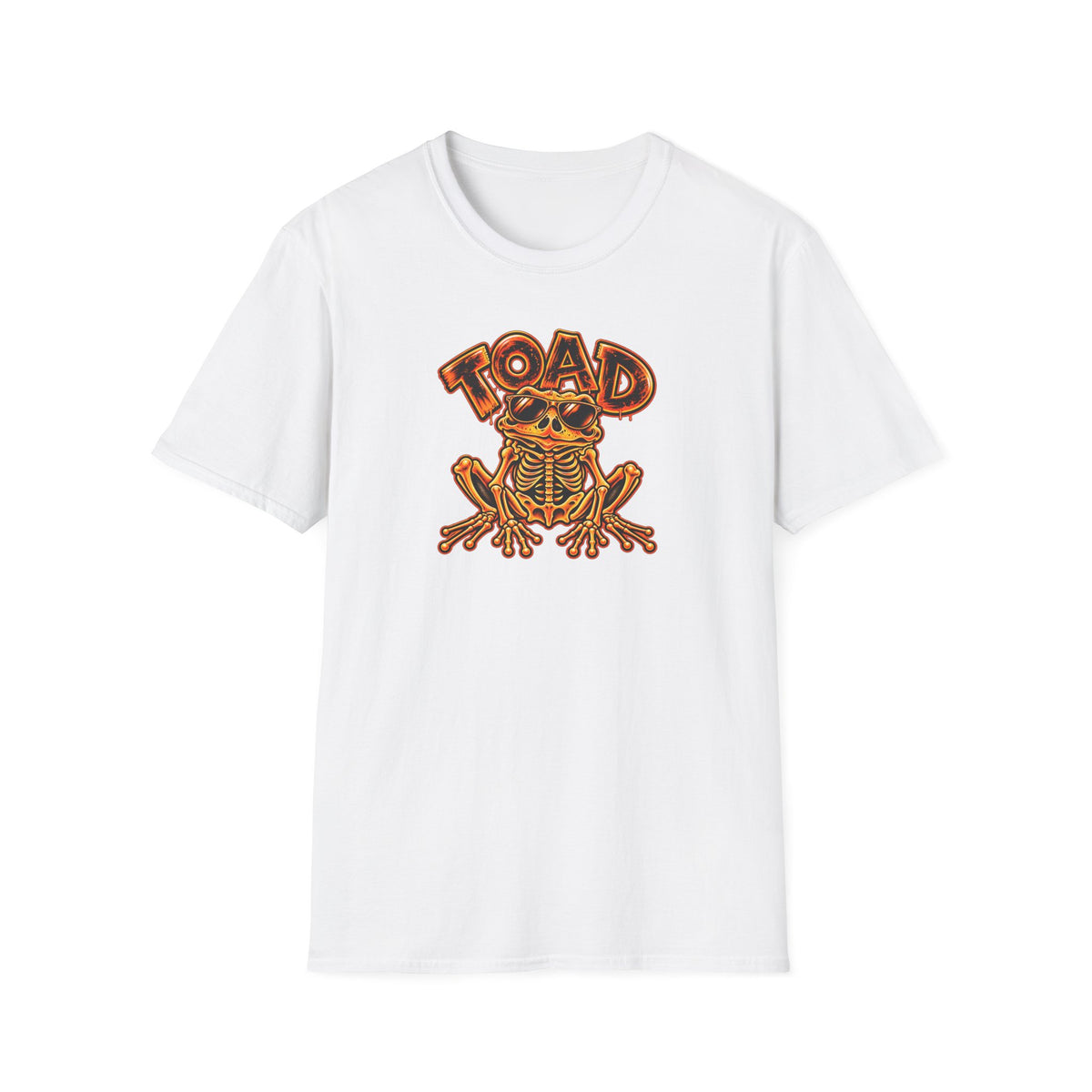 Toad Skeleton T-Shirt | Orange & Black Halloween Tee | Croaking Toad