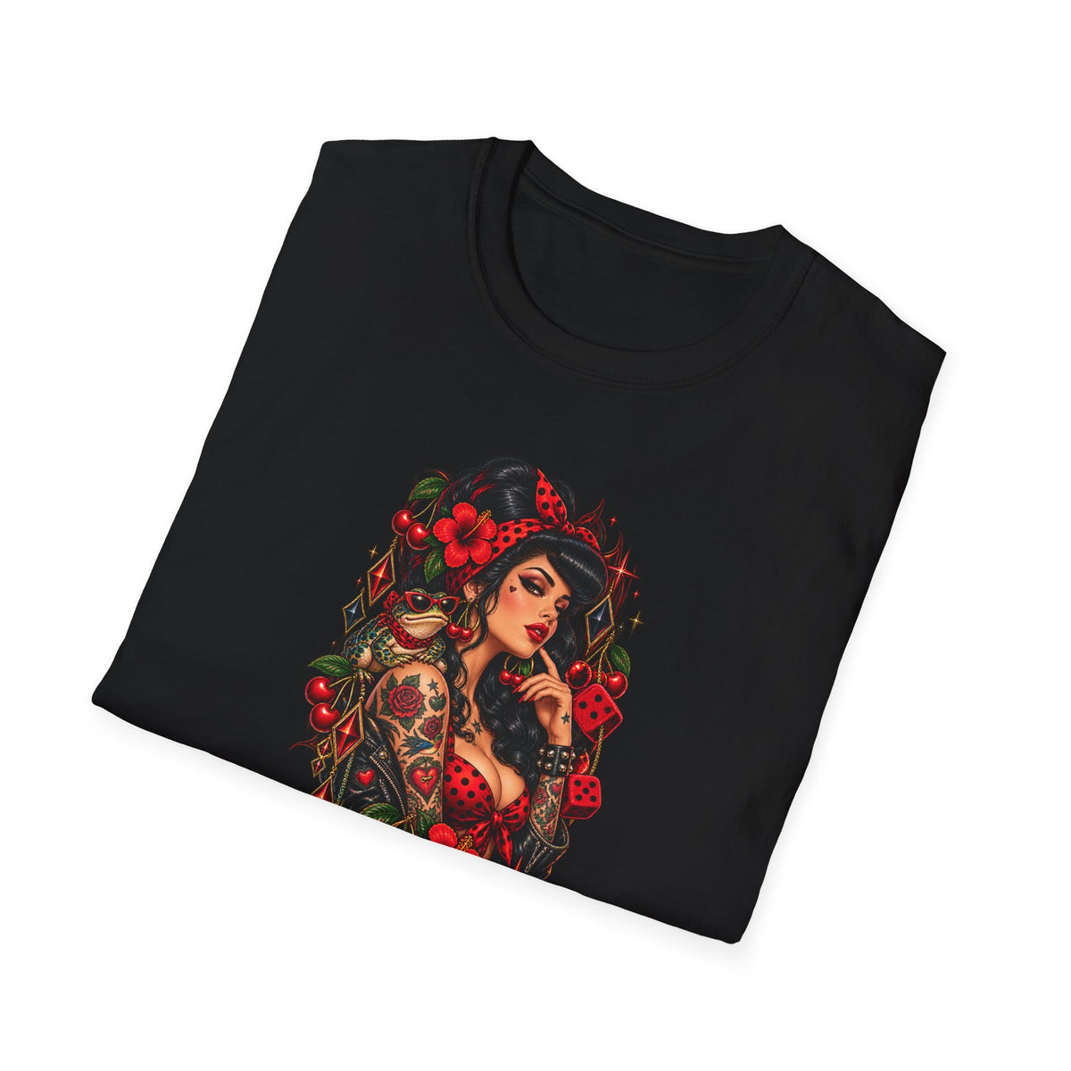 Red Rose Jaded by a Toad - Pinup T-Shirt