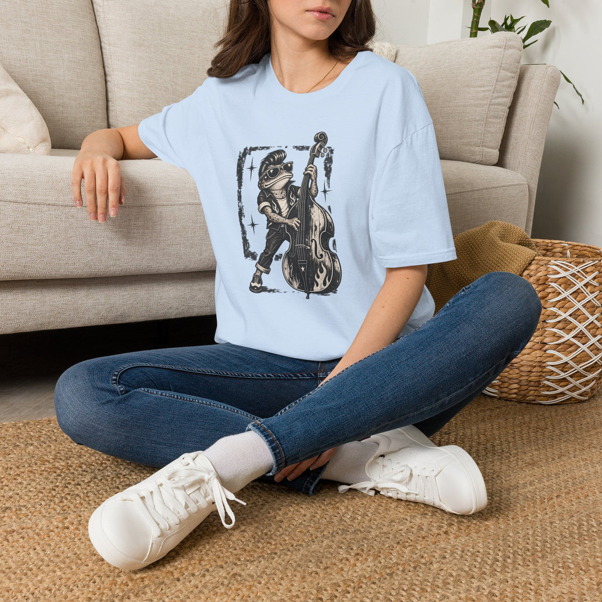 Rockabilly Double bass Toad Unisex Softstyle T-Shirt