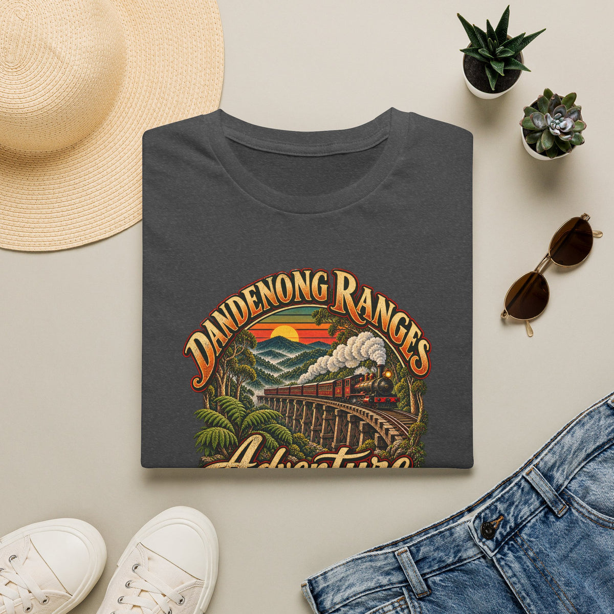 Dandenong Ranges Adventure with Puffing Billy steam train and tressel bridgeUnisex Softstyle T-Shirt