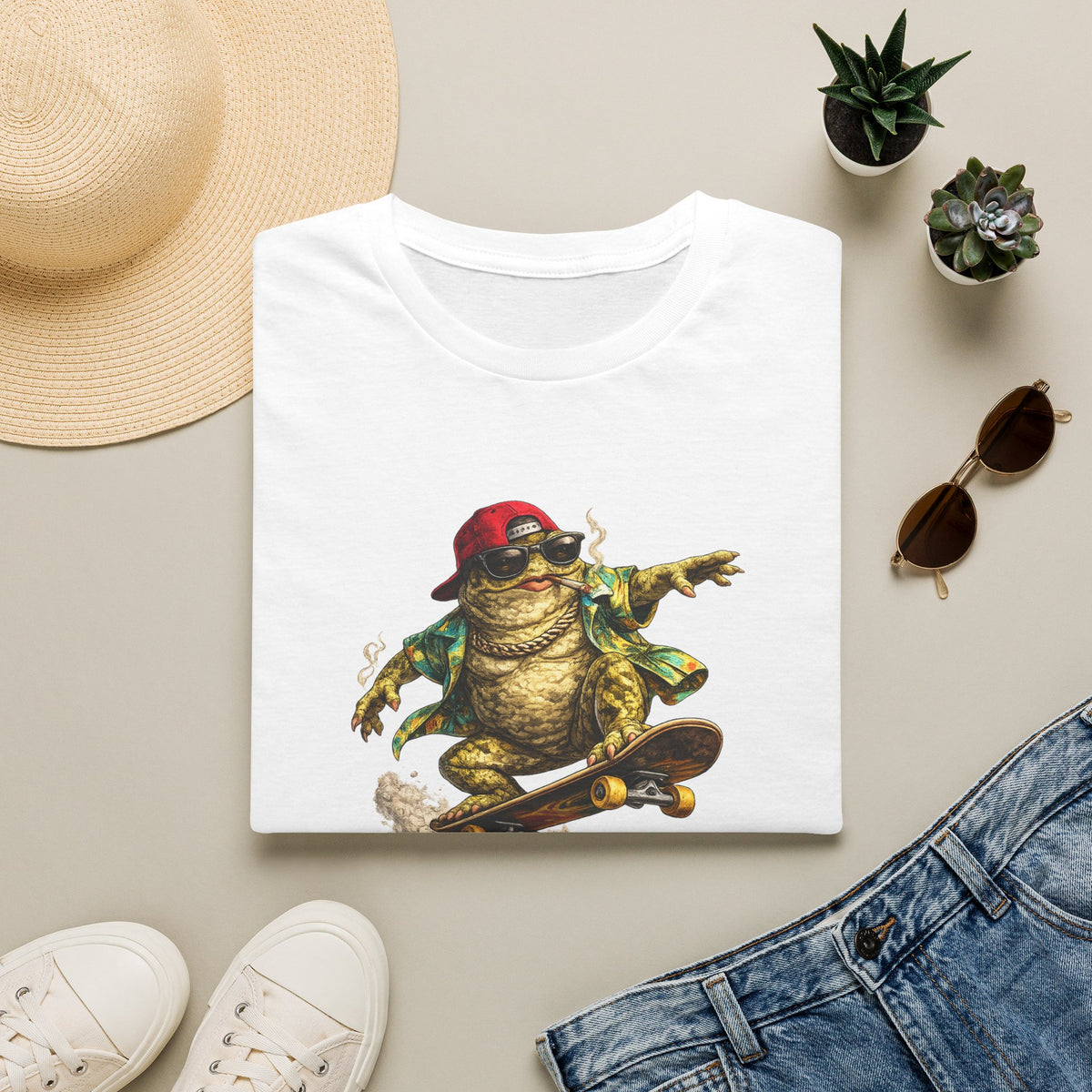 Skater Croak Toad Unisex Softstyle T-Shirt