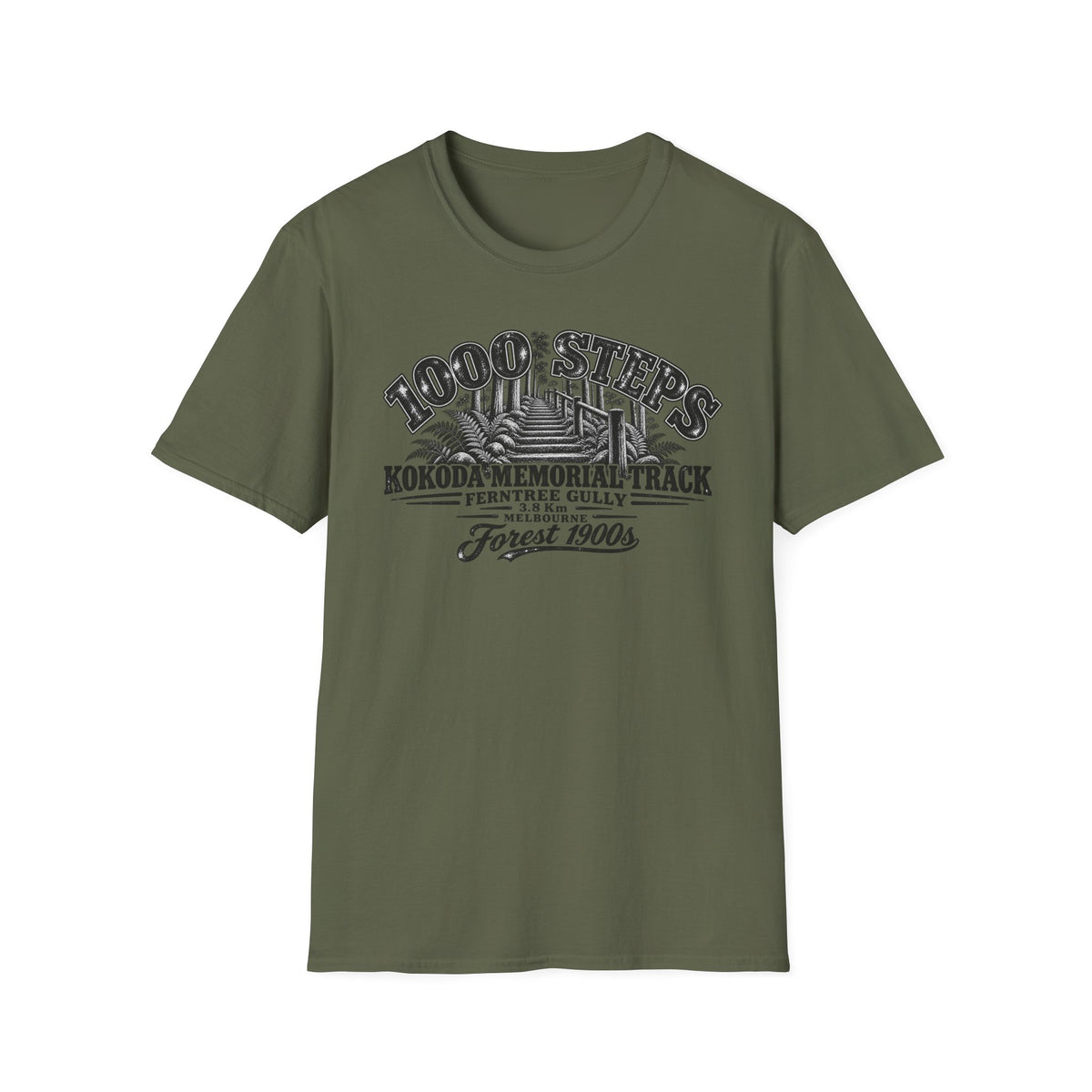 1000 Steps Kokoda Memorial Track Unisex Softstyle T-Shirt