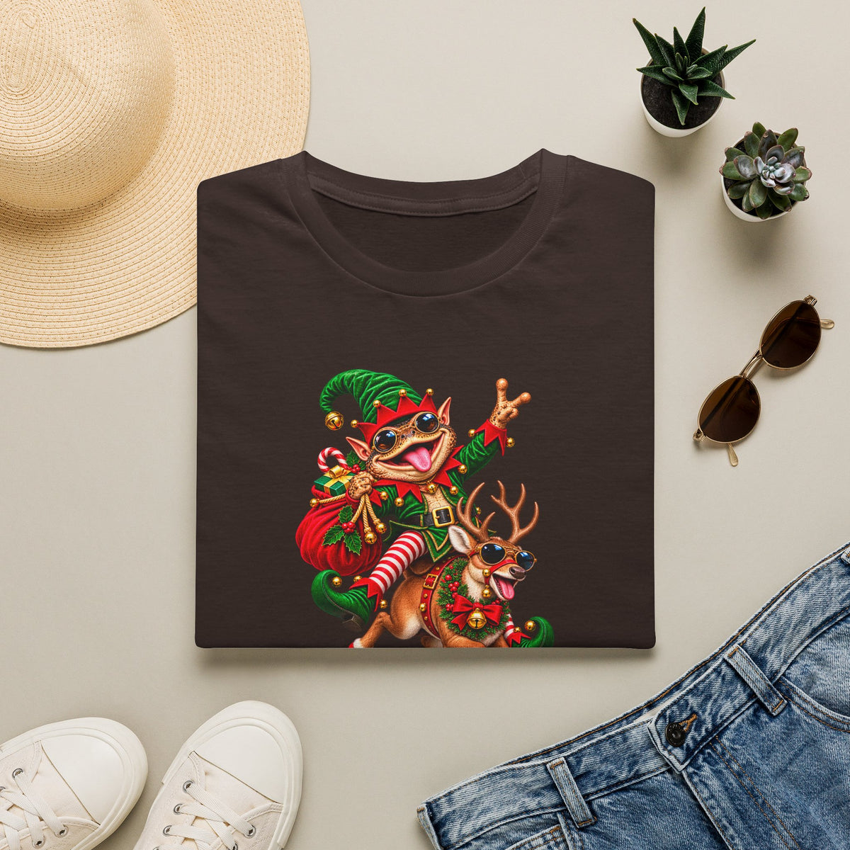 Christmas Toad on Reindeer unisex Softstyle T-Shirt