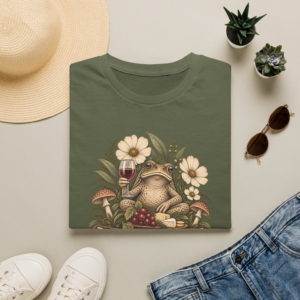 Yarra Valley toad with red wine Unisex Softstyle T-Shirt