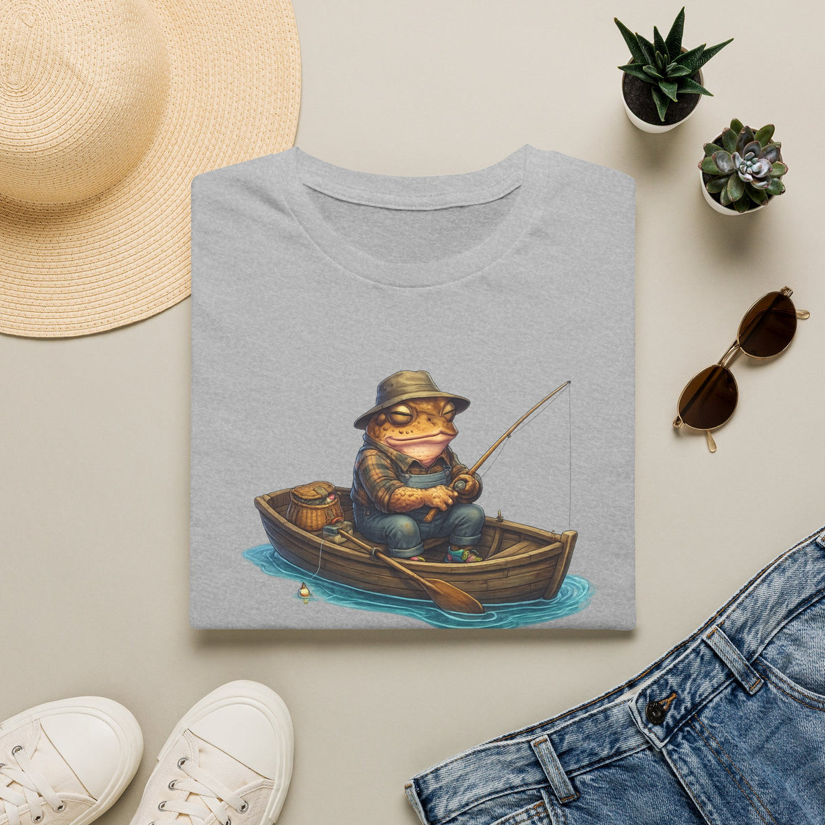 Gone Fishing Toad Unisex Softstyle T-Shirt