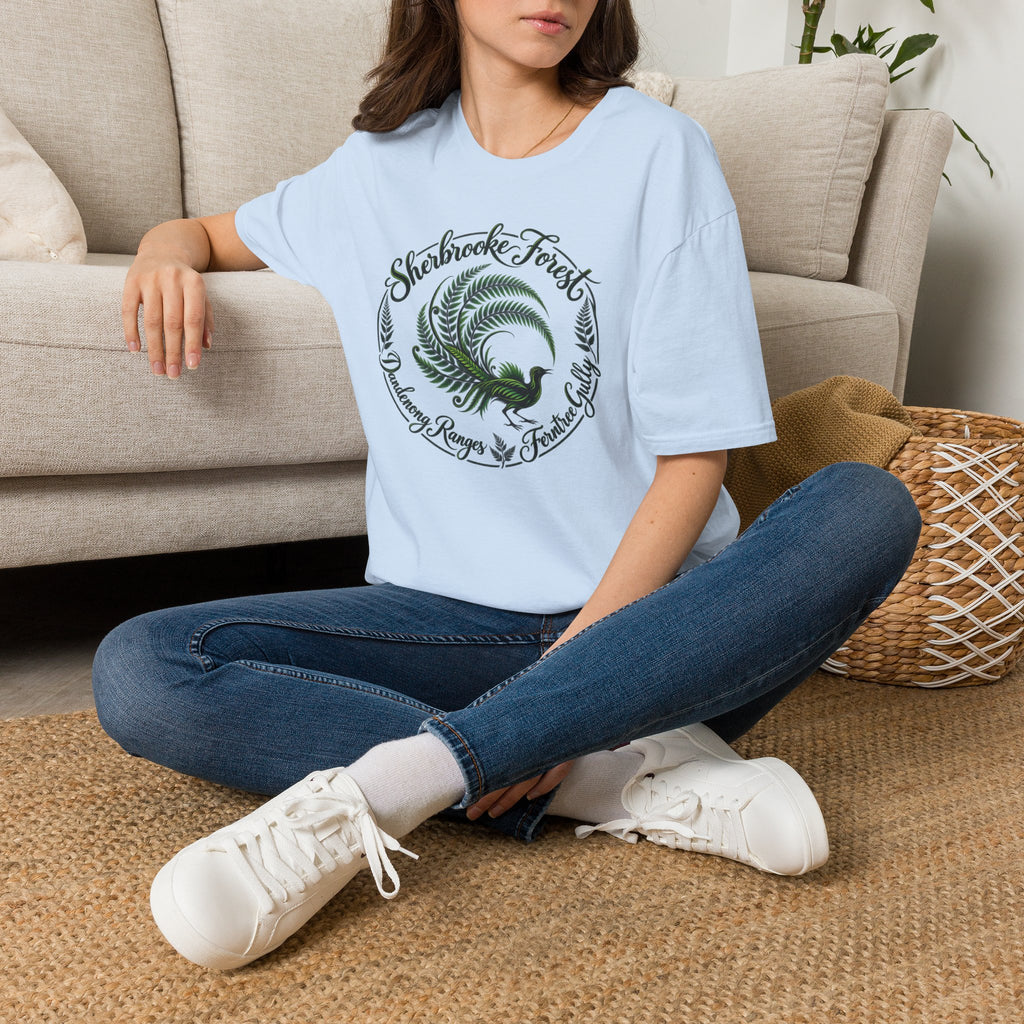 Sherbrooke Forest - Dandenong Rages - Ferntree Gully. Main feature Lyrebird Unisex Softstyle T-Shirt