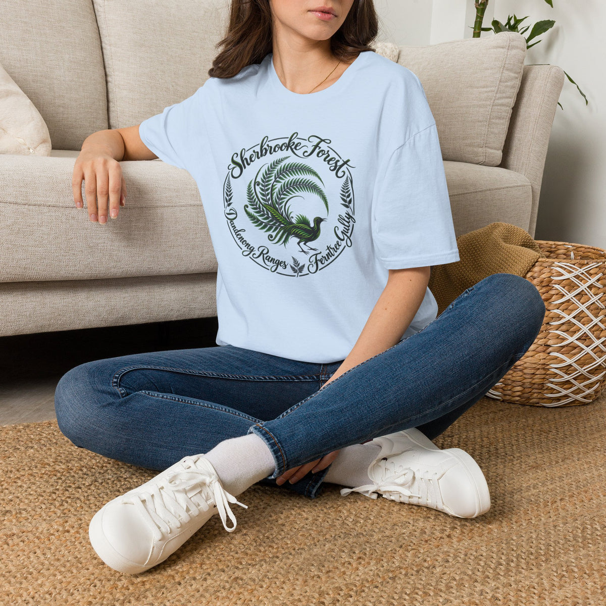 Sherbrooke Forest - Dandenong Rages - Ferntree Gully. Main feature Lyrebird Unisex Softstyle T-Shirt