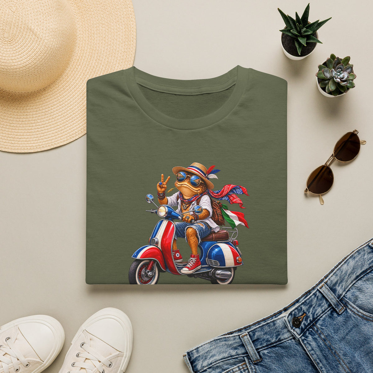 Italian Toad on Scooter Unisex Softstyle T-Shirt