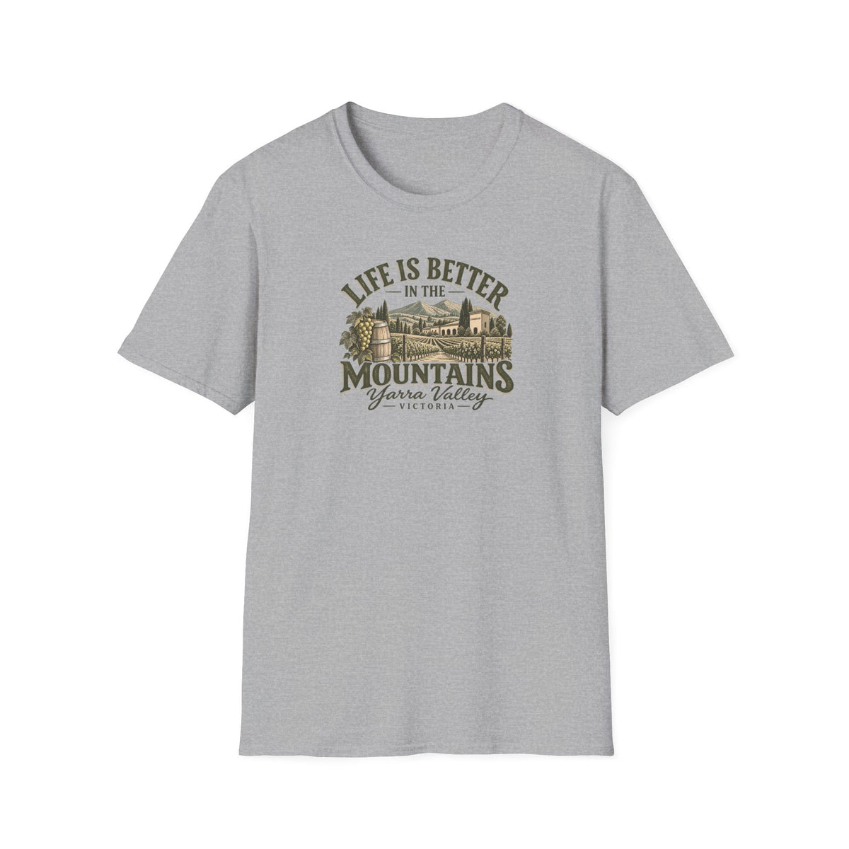 Life is Better in the Mountains Yarra Valley Victoria Unisex Softstyle T-Shirt
